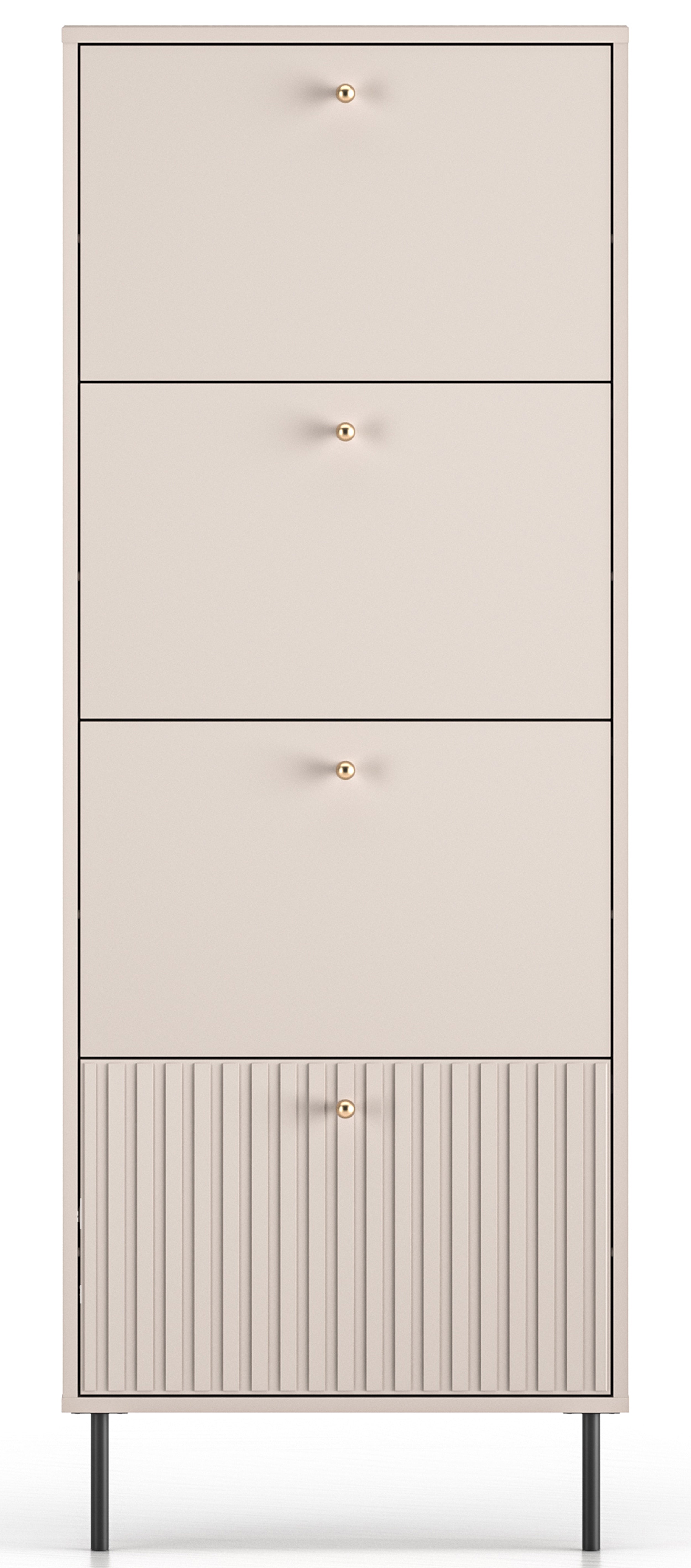 Schuhschrank Caletto mit vier Fächern 60 cm Kaschmir