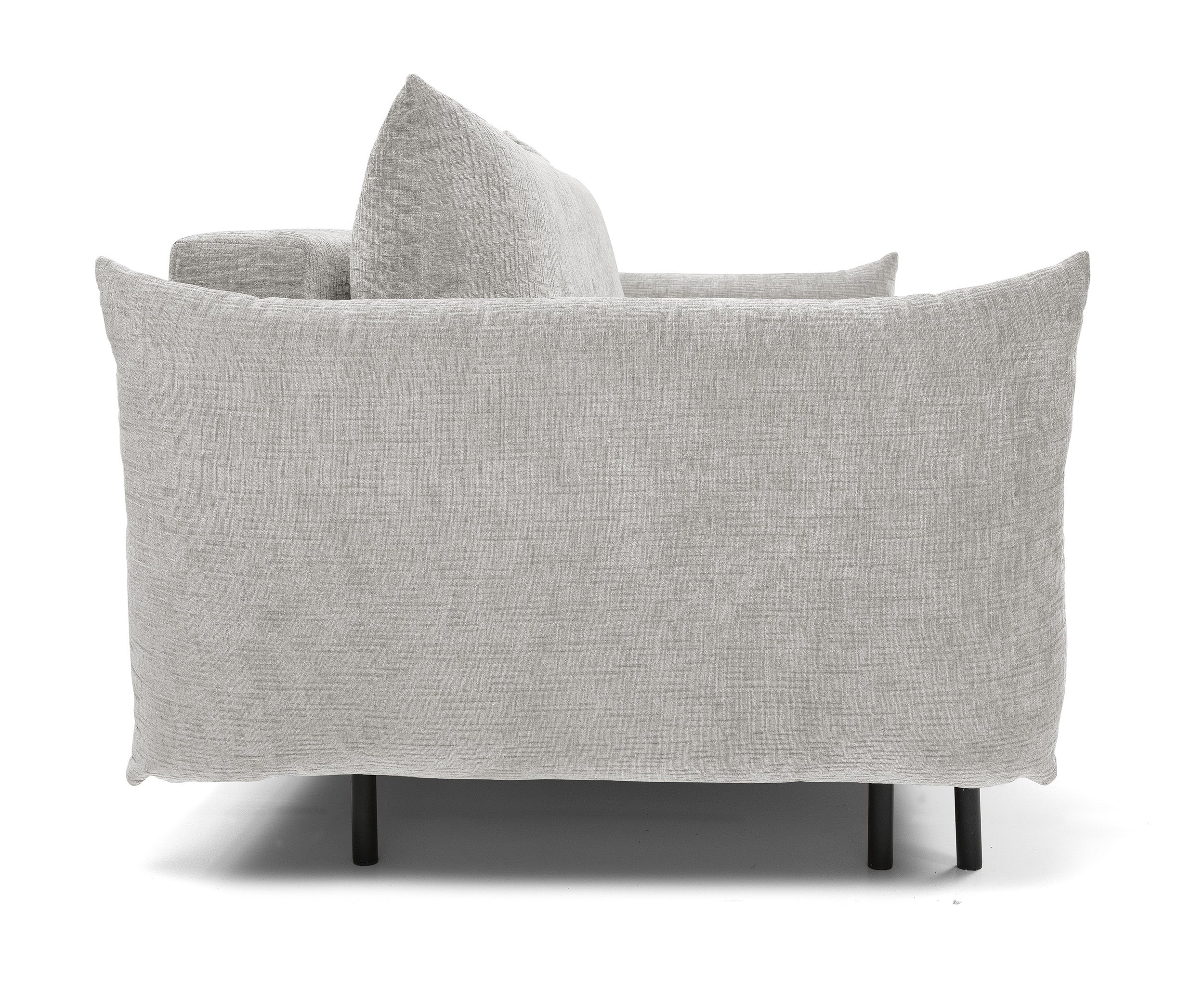 Dreisitziges ausklappbares Sofa Candeiro mit Stauraum, grauer Chenille-Bezug