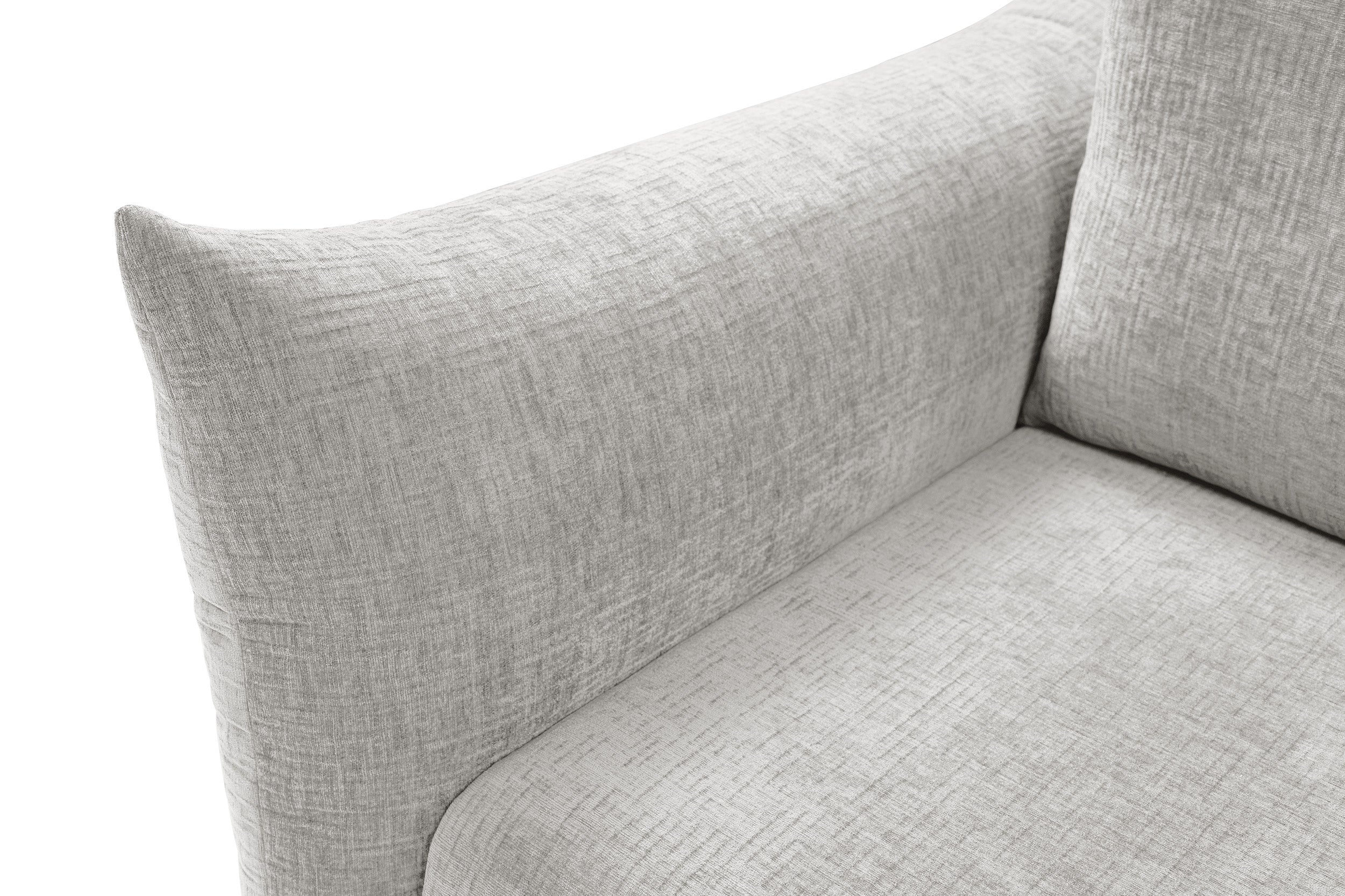 Dreisitziges ausklappbares Sofa Candeiro mit Stauraum, grauer Chenille-Bezug