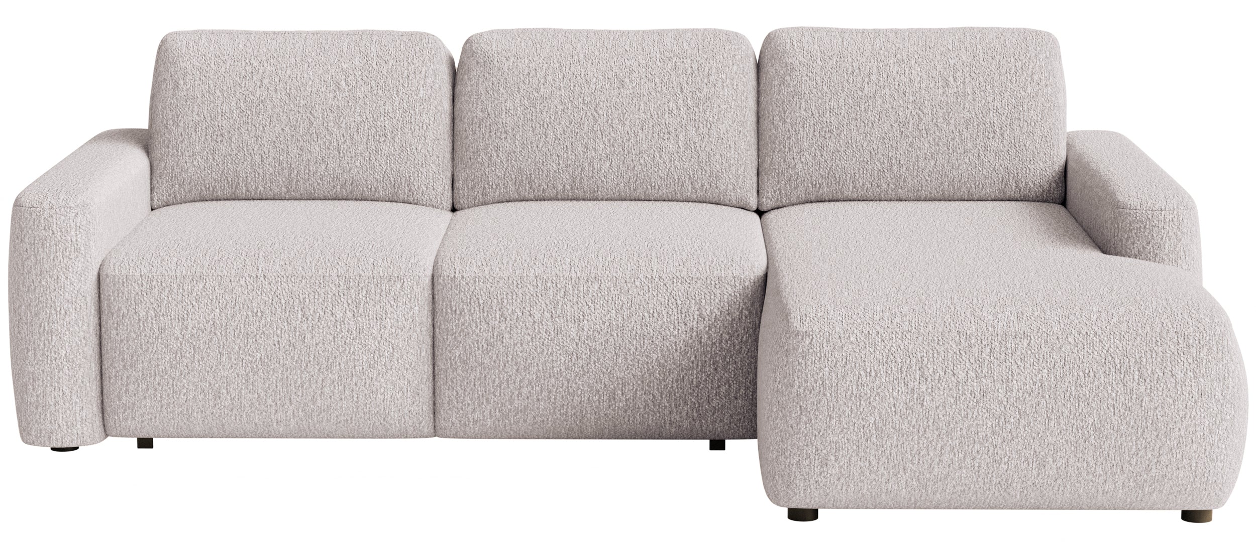 Ecksofa mit Schlaffunktion Carnos Mini, L-förmig, rechtsseitig, beige Chenille