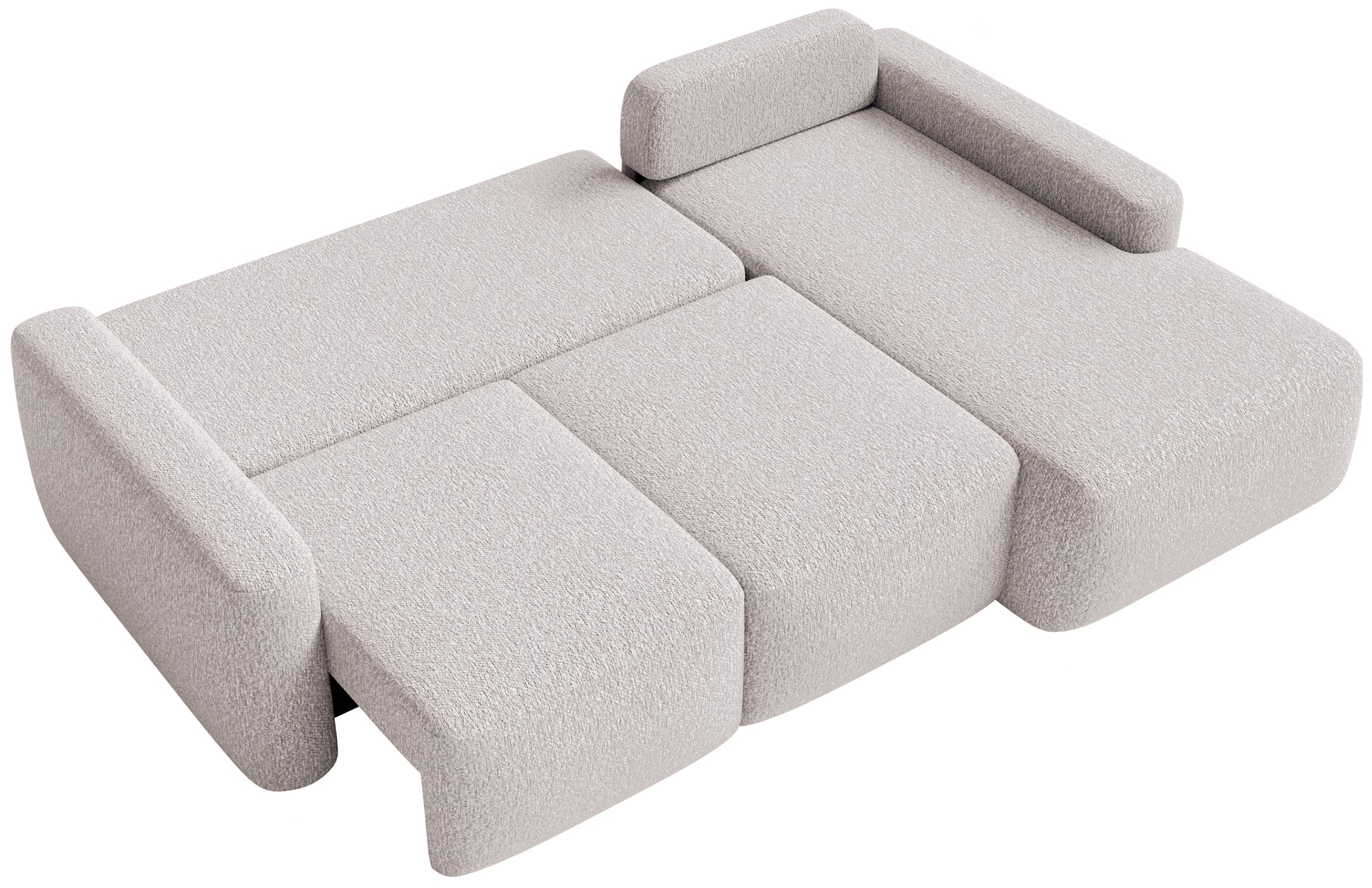 Ecksofa mit Schlaffunktion Carnos Mini, L-förmig, rechtsseitig, beige Chenille