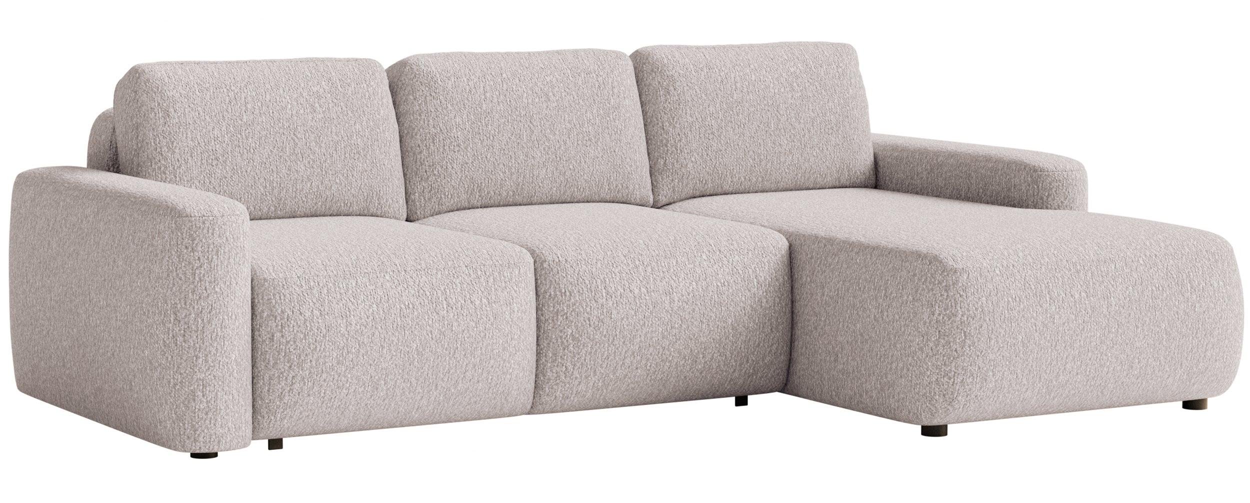 Ecksofa mit Schlaffunktion Carnos Mini, L-förmig, rechtsseitig, beige Chenille