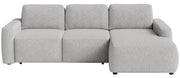 Ecksofa mit Schlafunktion Carnos Mini, L-förmig, rechtsseitig, hellgrauer Chenille-Stoff
