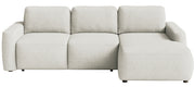 Ecksofa mit Schlaffunktion Carnos Mini, L-förmig, rechtsseitig, cremefarben, pflegeleichter Chenille-Stoff