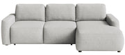 Ecksofa mit Schlaffunktion Carnos Mini, L-förmig, rechtsseitig, grau-beige, pflegeleichter Chenille-Stoff