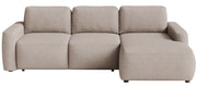 Ecksofa mit Schlaffunktion Carnos Mini, L-Form, rechtsseitig, beige, leicht zu reinigender Chenille-Stoff