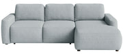 Ecksofa mit Schlaffunktion Carnos Mini, L-förmig, rechtsseitig, grau, pflegeleichter Chenille-Stoff