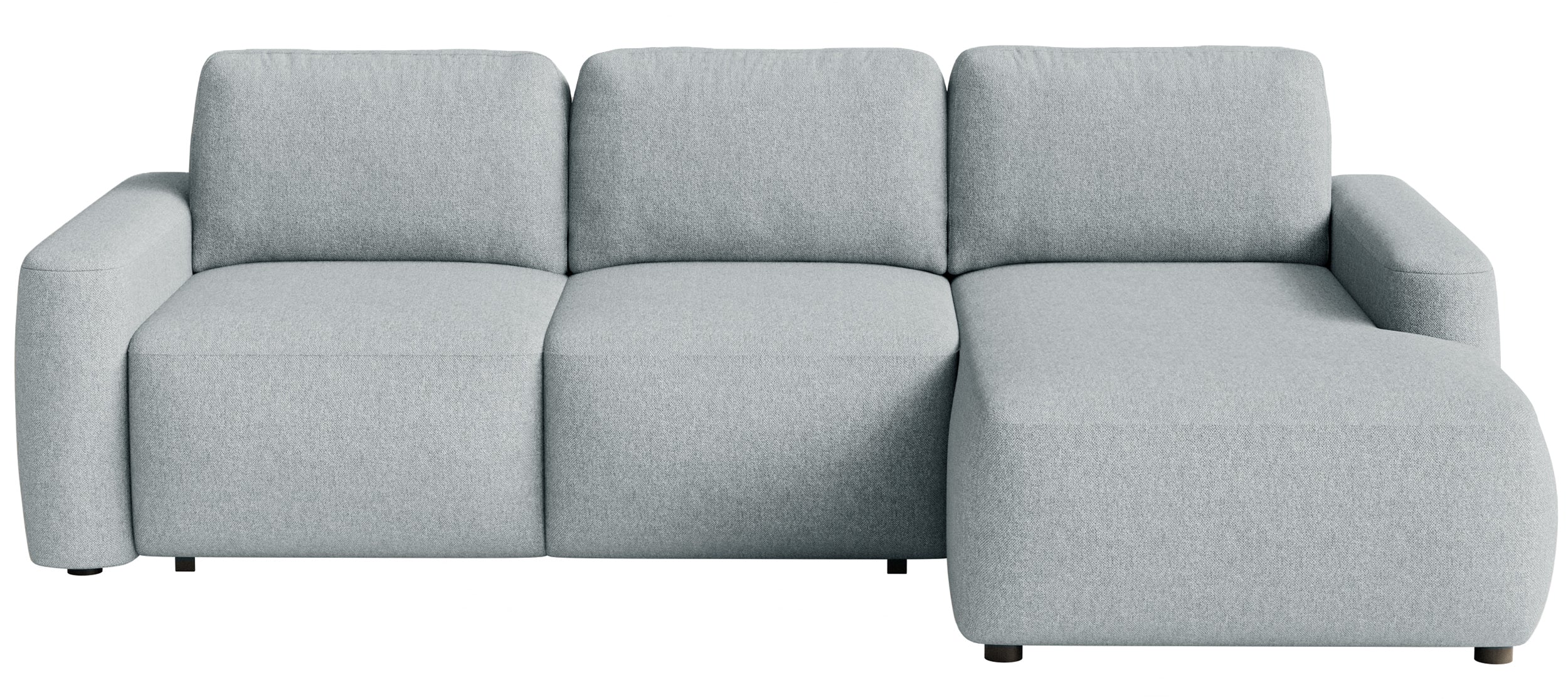 Ecksofa mit Schlaffunktion Carnos Mini, L-förmig, rechtsseitig, grau, pflegeleichter Chenille-Stoff