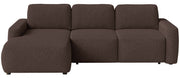 Ecksofa mit Schlafunktion Carnos Mini, L-förmig, linksseitig, braunes Chenille