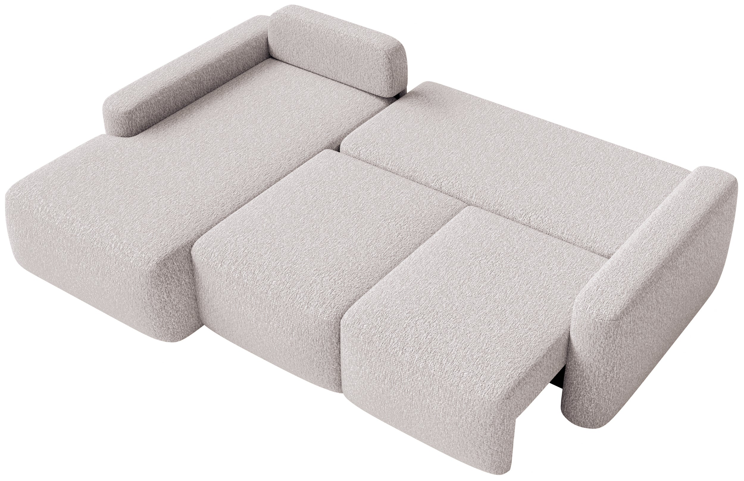 Ecksofa mit Schlaffunktion Carnos Mini, L-förmig, linksseitig, beige Chenille