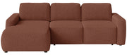 Ecksofa mit Schlaffunktion Carnos Mini, L-förmig, linksseitig, kupferfarbenes Chenille