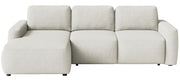 Ecksofa mit Schlafunktion Carnos Mini, L-förmig, linksseitig, cremefarben, pflegeleichter Chenillestoff
