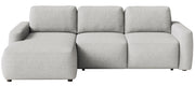 Ecksofa mit Schlaffunktion Carnos Mini, L-förmig, linksseitig, grau-beige, pflegeleichter Chenille-Stoff