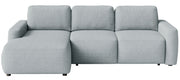 Ecksofa mit Schlaffunktion Carnos Mini, L-förmig, linksseitig, grau, pflegeleichter Chenille-Stoff