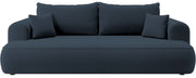 Dreisitziges Schlafsofa Ovo mit Stauraum, marineblauer Velours aus leicht zu reinigendem Stoff