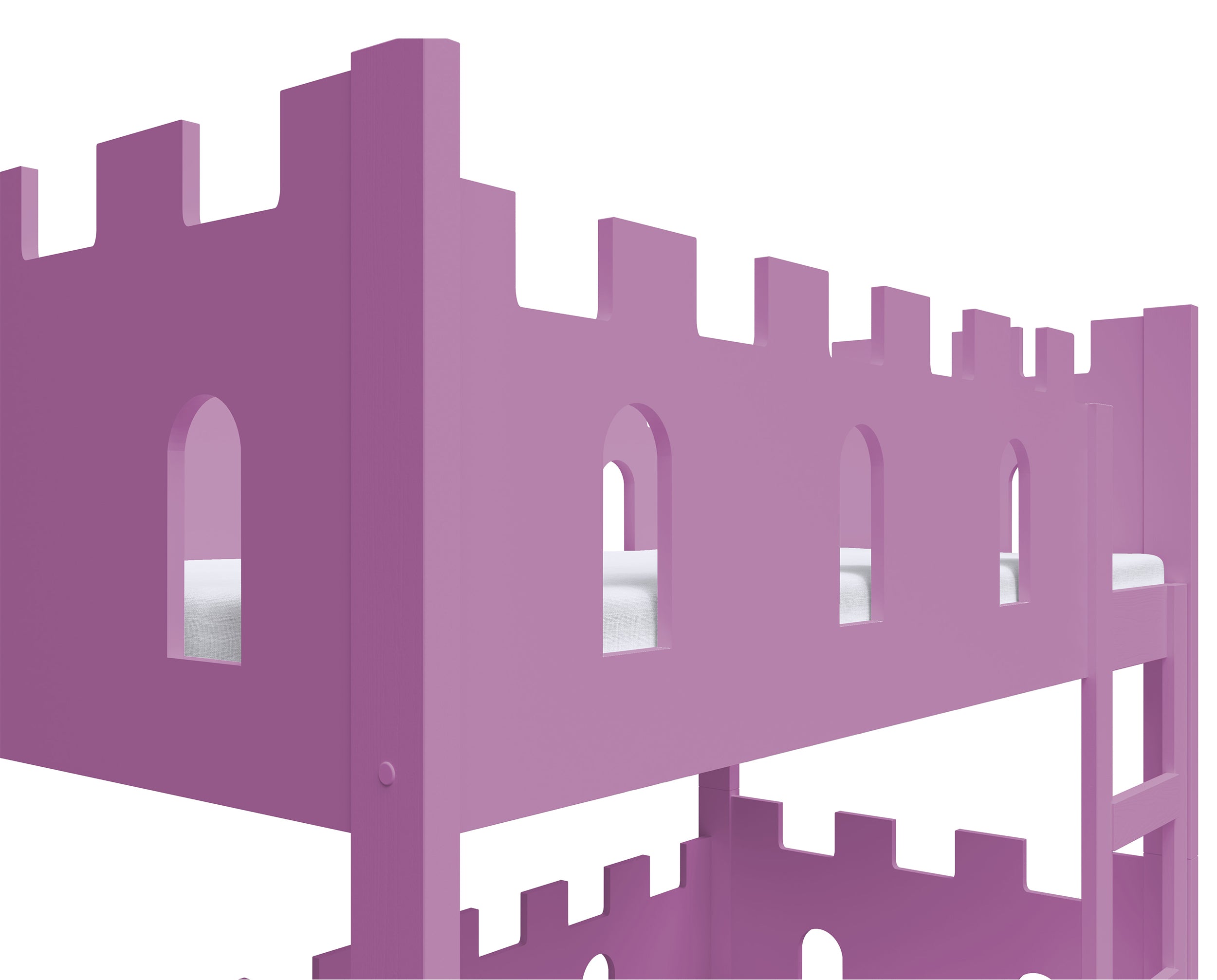 Etagenbett 75x180 cm Castelo mit Schubladen, rosa