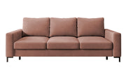 Dreisitziges Schlafsofa Mokpeo mit Stauraum, rosa Velours, leicht zu reinigen