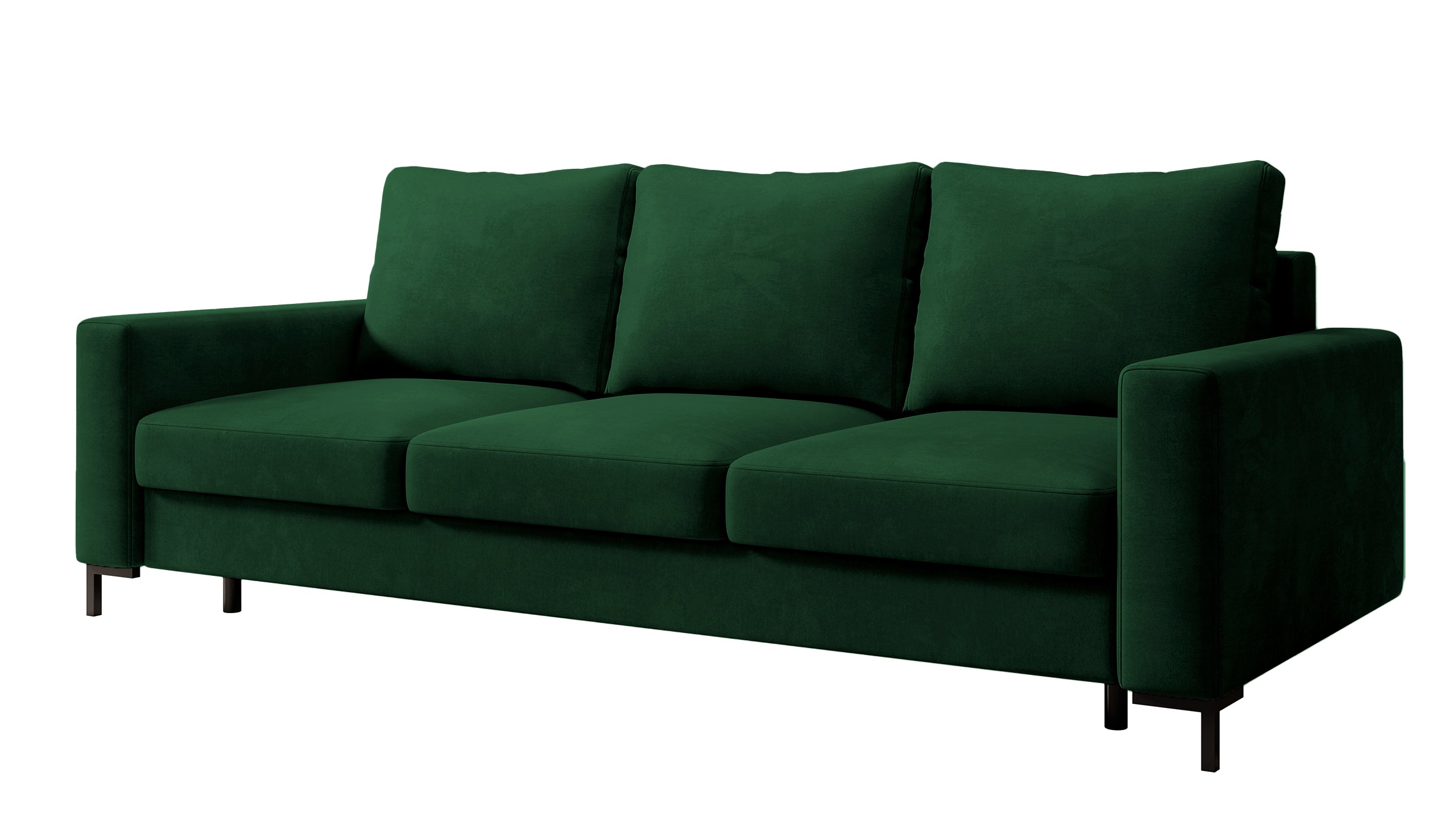 Dreisitziges Schlafsofa Mokpeo mit Stauraum, grün, Samt