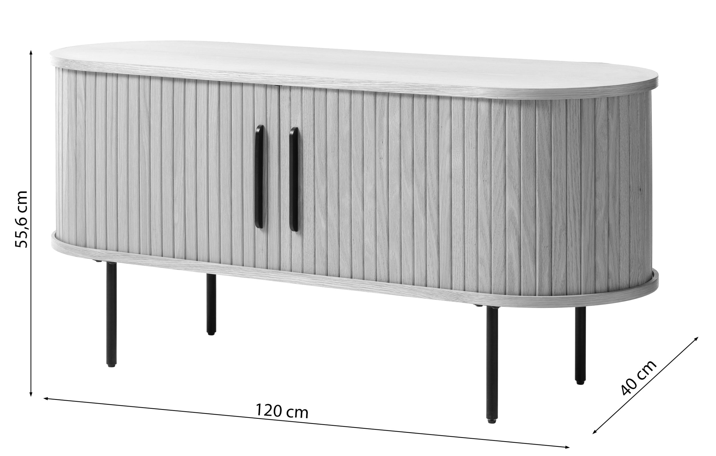 TV-Schrank Gativel 120 cm Lamellen natürliche Eiche