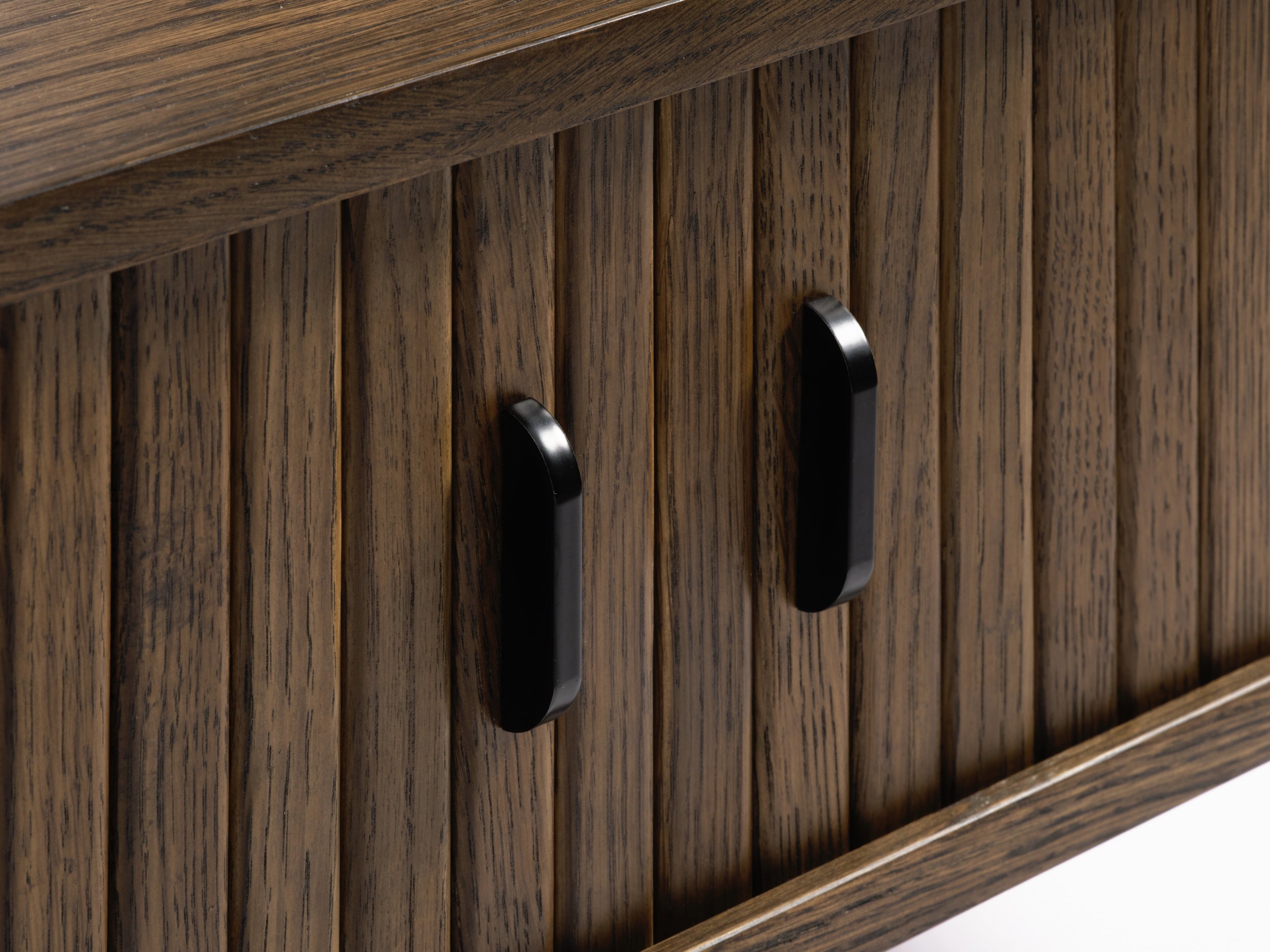 Holz-Couchtisch Gativel 120x60 cm, Lamellen in gebranntem Eichenholz