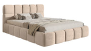 Polsterbett 180x200 cm Cloudy, beige, Velours, wasserabweisend und pflegeleicht