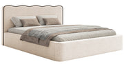 Polsterbett 140x200 cm Duney hellbeige Geflecht