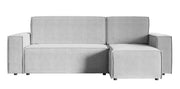 Ecksofa mit Schlaffunktion Copertino, L-förmig, mit Stauraum, universell, hellgrauer hydrophober Samt