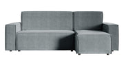 Ecksofa mit Schlaffunktion Copertino, L-förmig, mit Stauraum, universell, grau, hydrophobes Samtgewebe