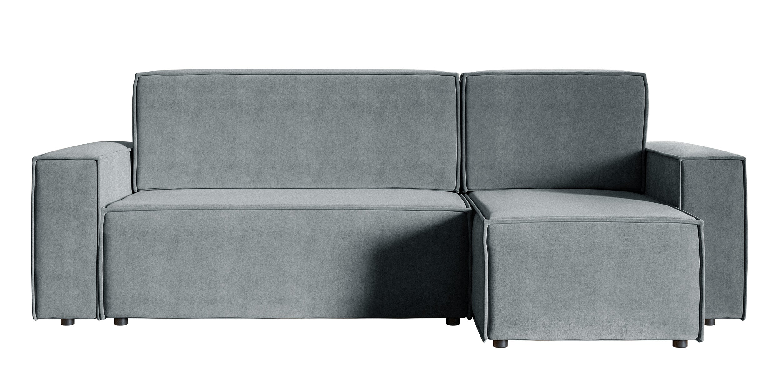 Ecksofa mit Schlaffunktion Copertino, L-förmig, mit Stauraum, universell, grau, hydrophobes Samtgewebe