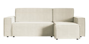 Ecksofa mit Schlaffunktion Copertino, L-förmig, mit Stauraum, universell, cremefarben, wasserabweisender Samt