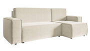 Ecksofa mit Schlaffunktion Copertino, L-förmig, mit Stauraum, universell, cremefarben, wasserabweisender Samt