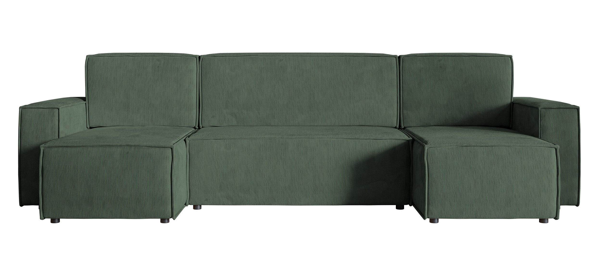Ecksofa mit Schlaffunktion Copertino U-förmig mit Stauraum, universell, grün, Cord