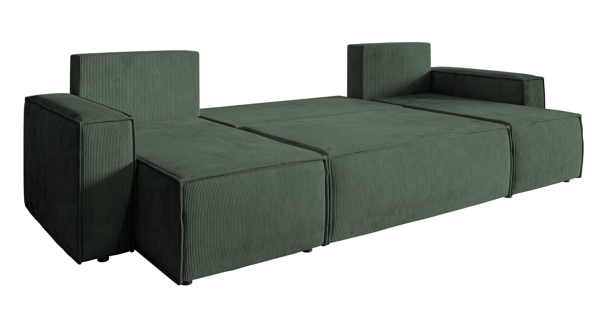 Ecksofa mit Schlaffunktion Copertino U-förmig mit Stauraum, universell, grün, Cord