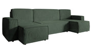 Ecksofa mit Schlaffunktion Copertino U-förmig mit Stauraum, universell, grün, Cord