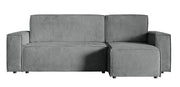 Ecksofa mit Schlaffunktion Copertino, L-förmig, mit Stauraum, universell, grauer Cord