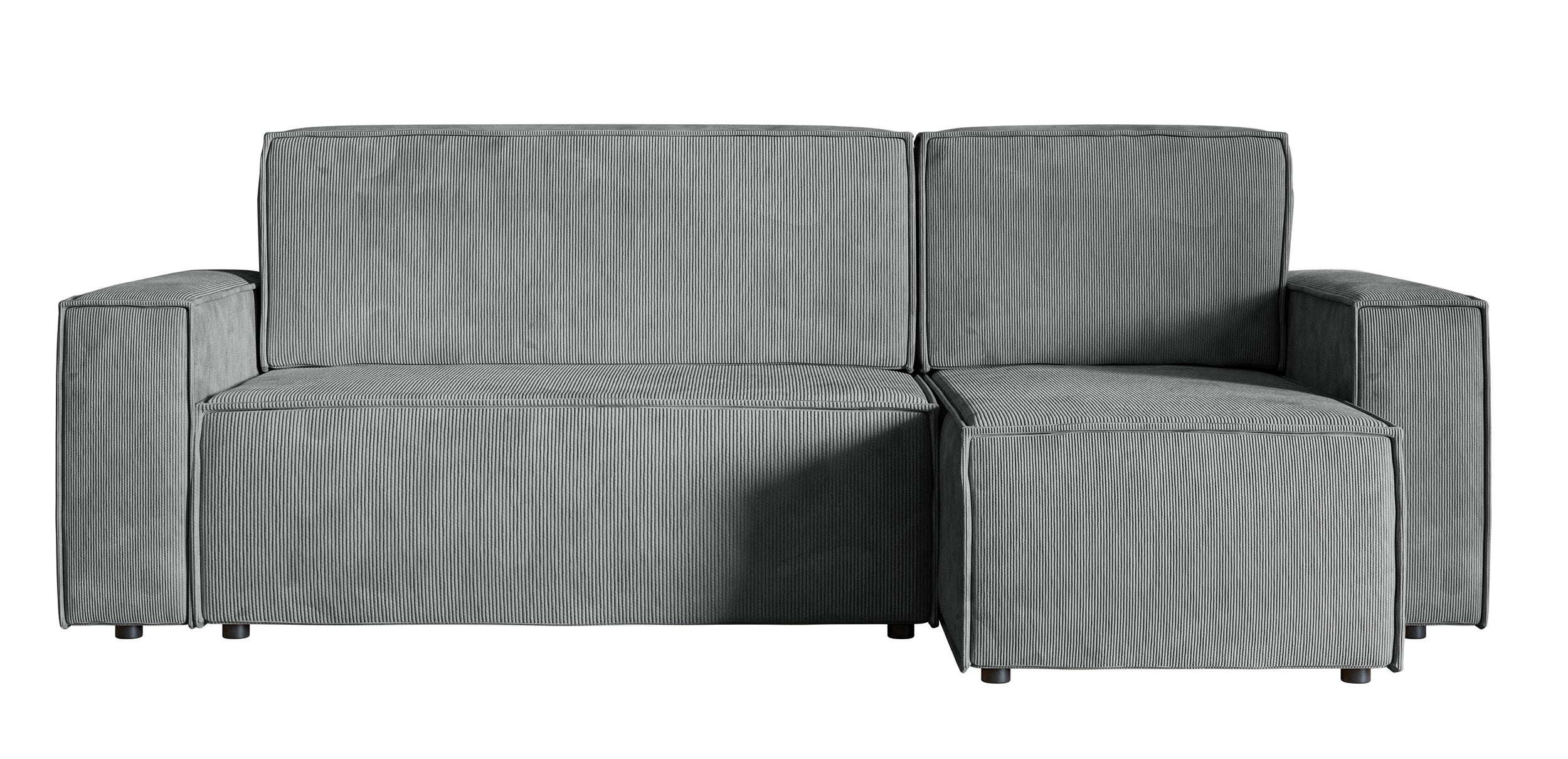 Ecksofa mit Schlaffunktion Copertino, L-förmig, mit Stauraum, universell, grauer Cord