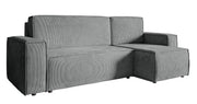 Ecksofa mit Schlaffunktion Copertino, L-förmig, mit Stauraum, universell, grauer Cord
