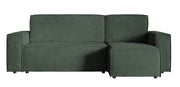 Ecksofa mit Schlaffunktion Copertino, L-förmig, mit Stauraum, universell, grün, Cordstoff