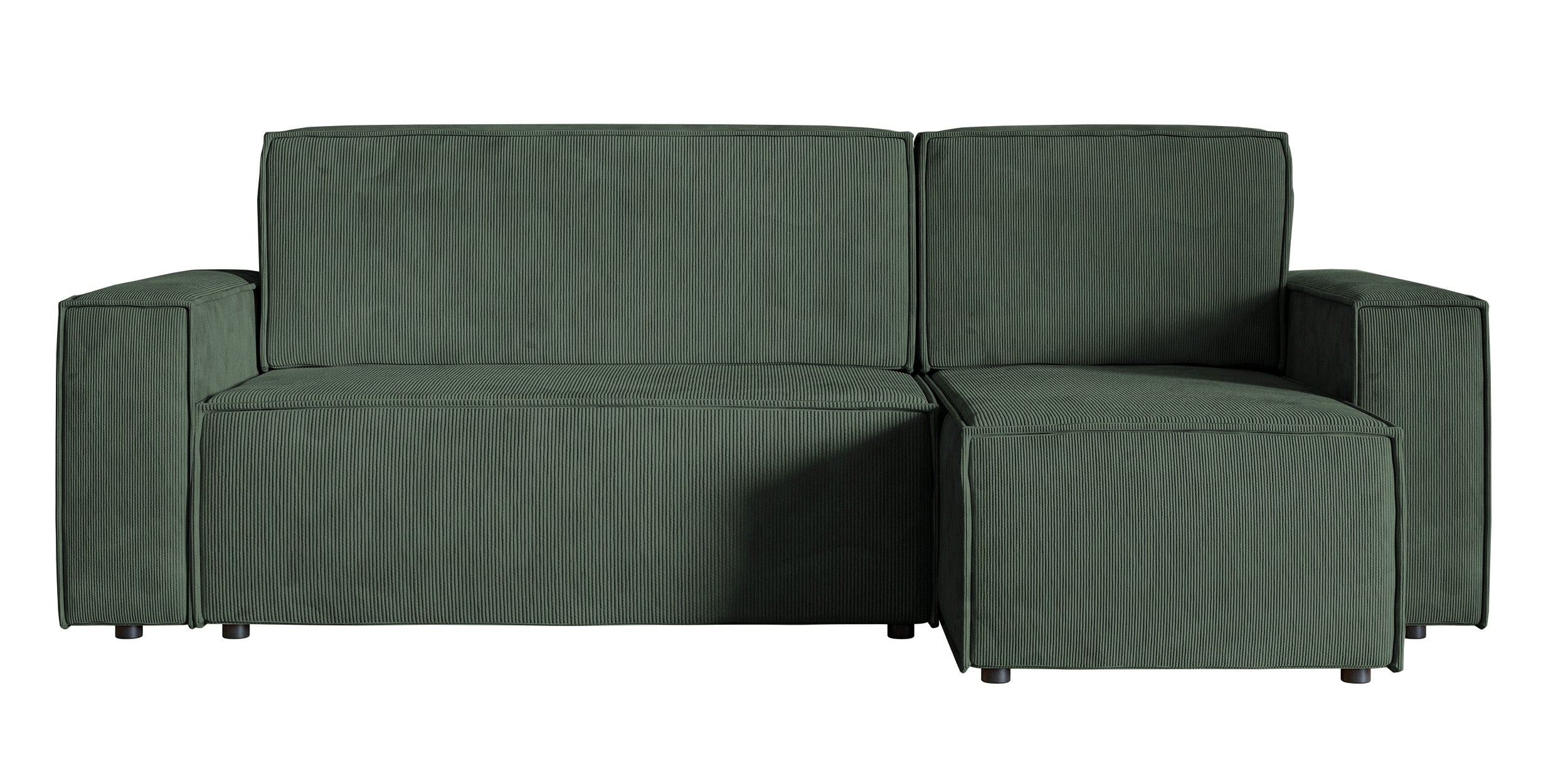 Ecksofa mit Schlaffunktion Copertino, L-förmig, mit Stauraum, universell, grün, Cordstoff