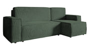 Ecksofa mit Schlaffunktion Copertino, L-förmig, mit Stauraum, universell, grün, Cordstoff