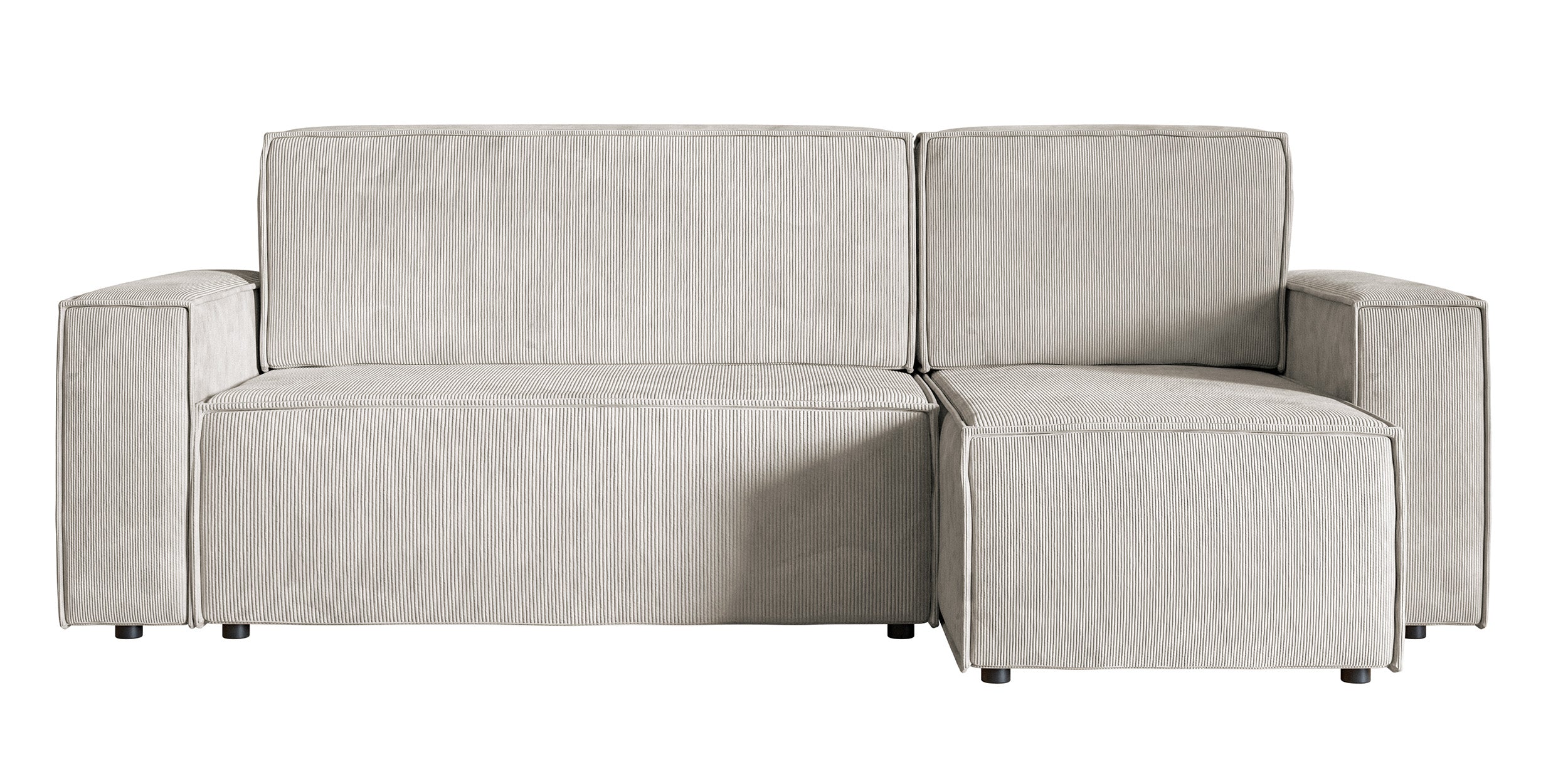 Ecksofa mit Schlaf-Funktion Copertino, L-förmig, mit Stauraum, universell, sandfarben, Cordstoff