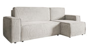Ecksofa mit Schlaf-Funktion Copertino, L-förmig, mit Stauraum, universell, sandfarben, Cordstoff