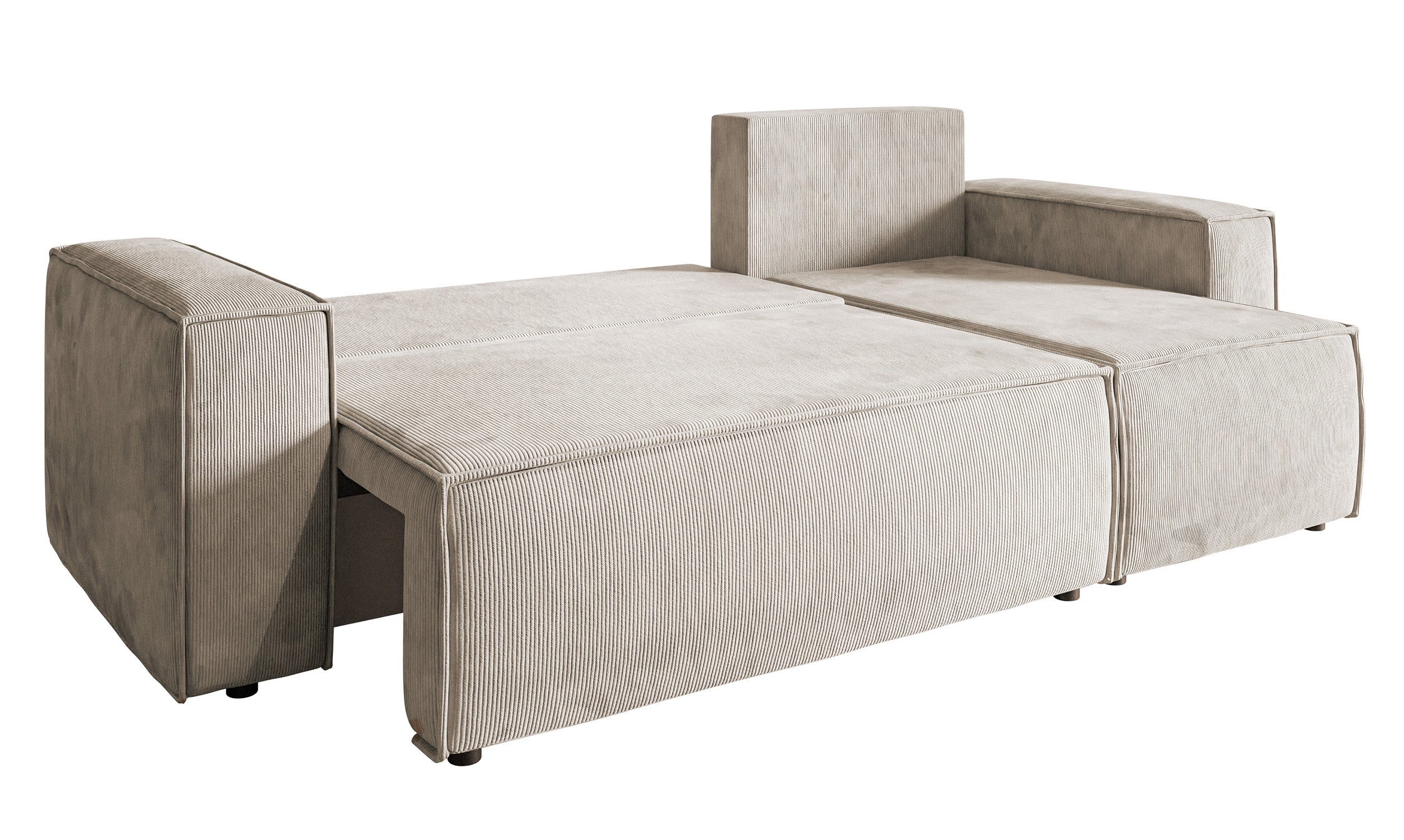 Ecksofa mit Schlaffunktion Copertino, L-förmig, mit Stauraum, universell, beige Cord