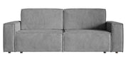 Dreisitziges ausklappbares Sofa Copertino in hellgrauem Cordstoff