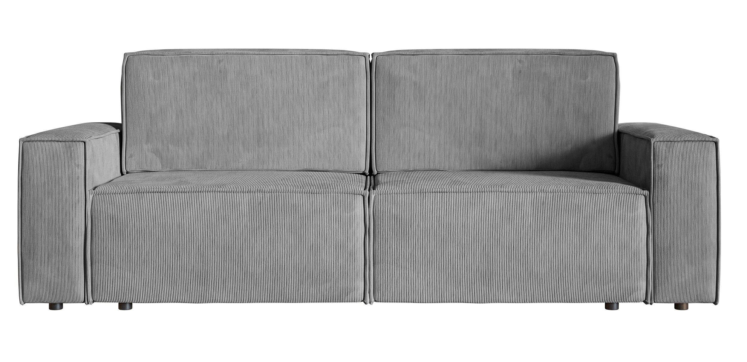 Dreisitziges ausklappbares Sofa Copertino in hellgrauem Cordstoff