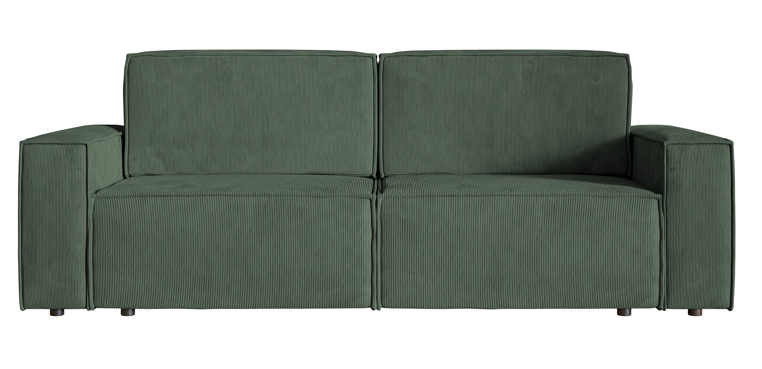 Dreisitziges ausklappbares Sofa Copertino, grün, Cordstoff