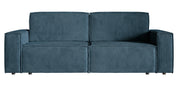 Dreisitziges ausklappbares Sofa Copertino in Marineblau aus Cordstoff
