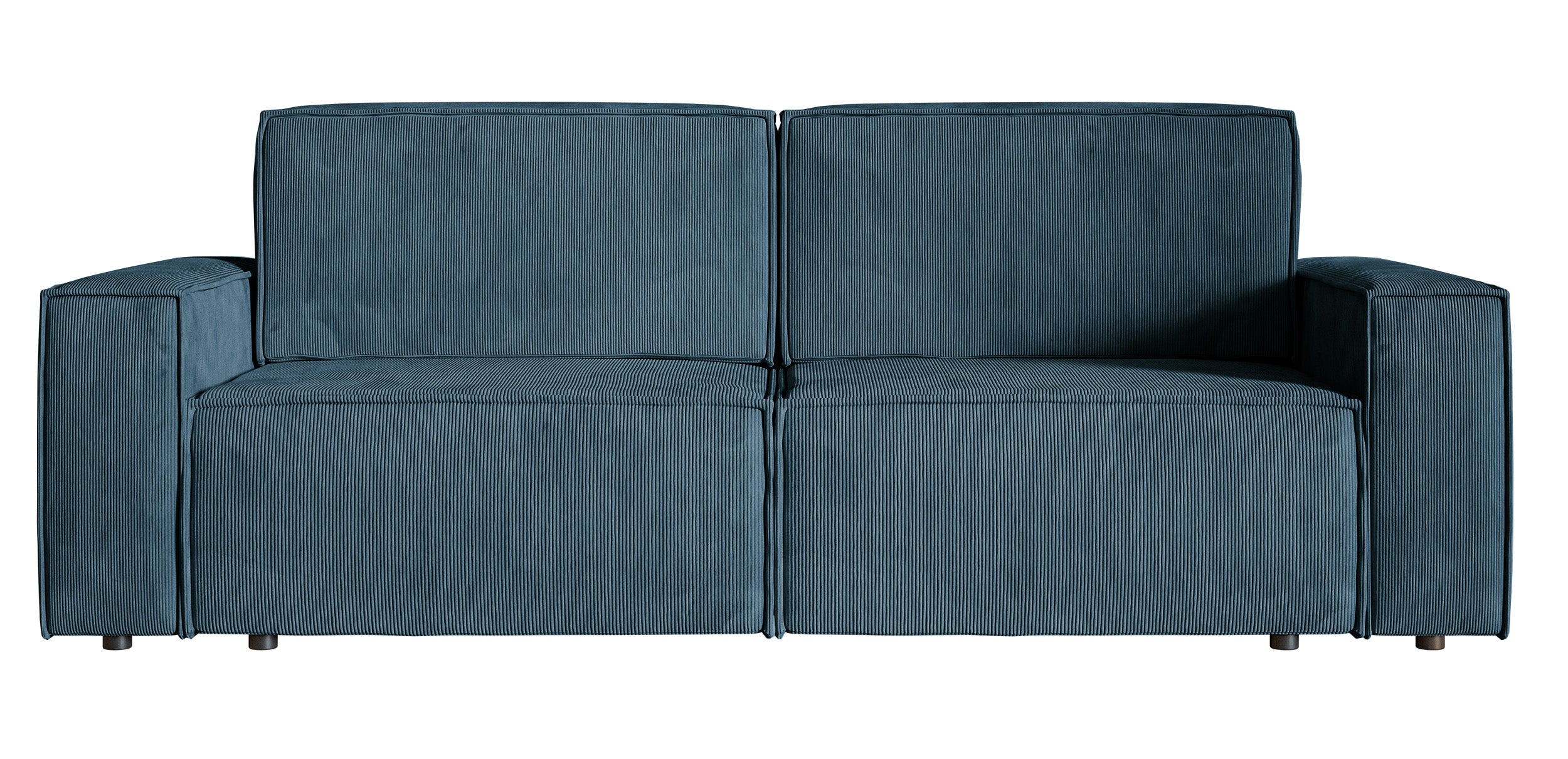 Dreisitziges ausklappbares Sofa Copertino in Marineblau aus Cordstoff