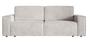 Dreisitziges ausklappbares Sofa Copertino in Sandfarbe, Cordstoff