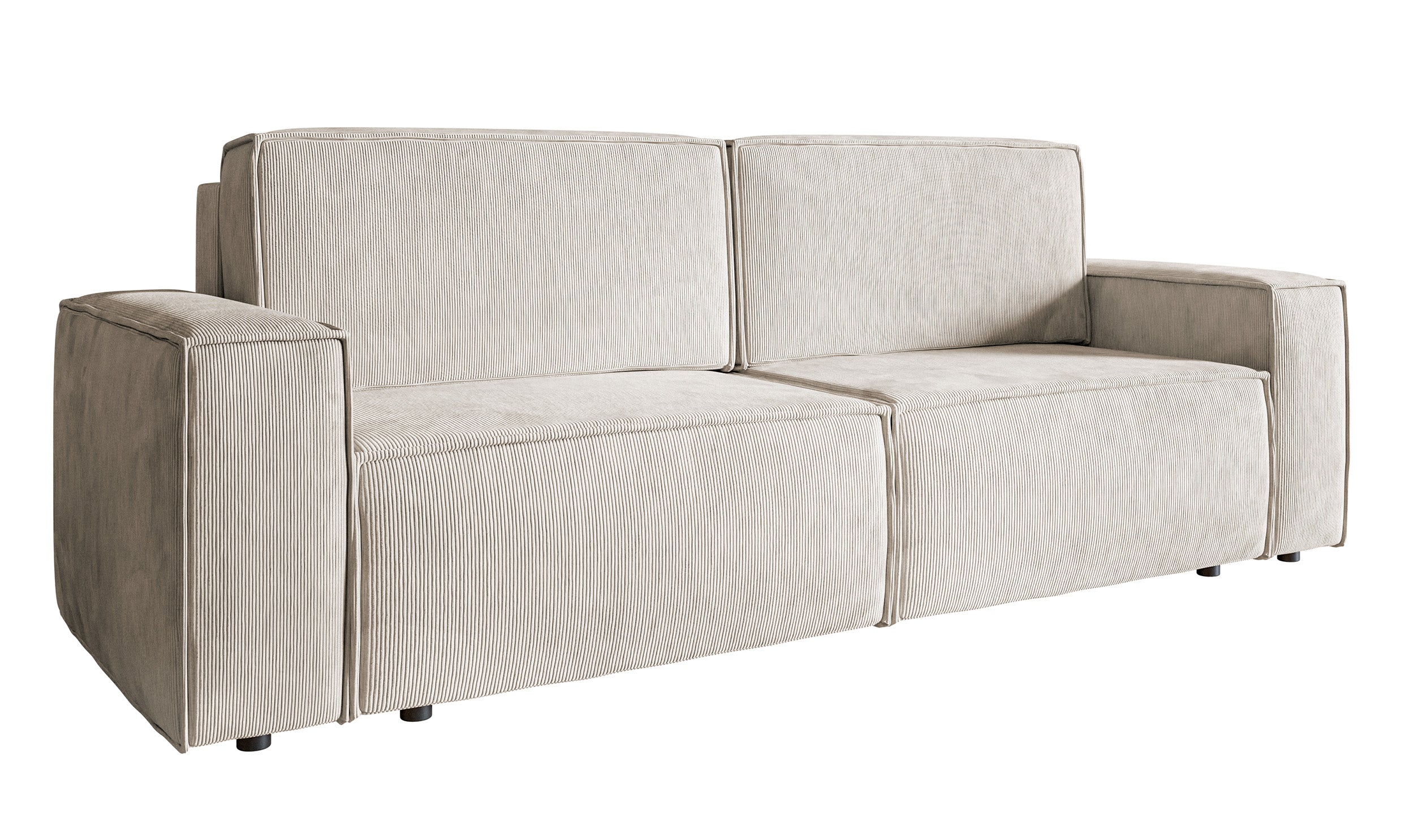 Dreisitziges ausklappbares Sofa Copertino, beige Cord